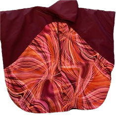 custom winter capes with a print front melted reds